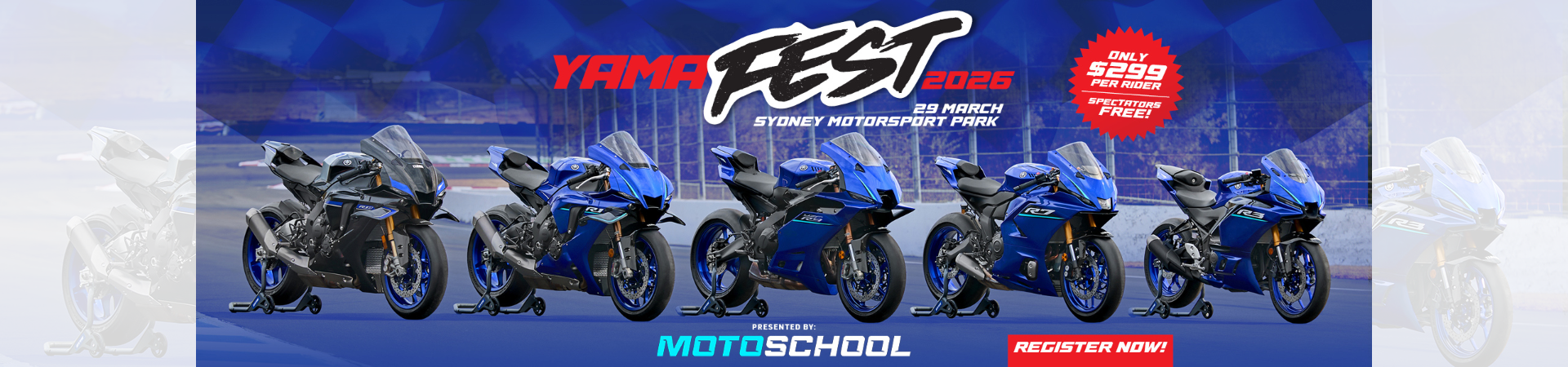 Rev Up for YAMAFEST: The Ultimate Track Day Experience 1 Website Banner Events Template 1920 x 450 px